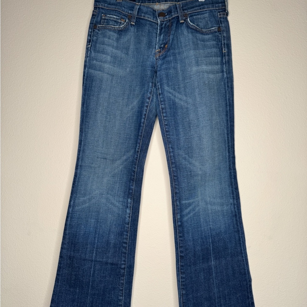 Citizens Of Humanity Blue Flare Wide Leg Jeans
